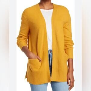 Madewell Mustard Orange Wool Alpaca Blend Boho Open Cardigan Sweater Size Small